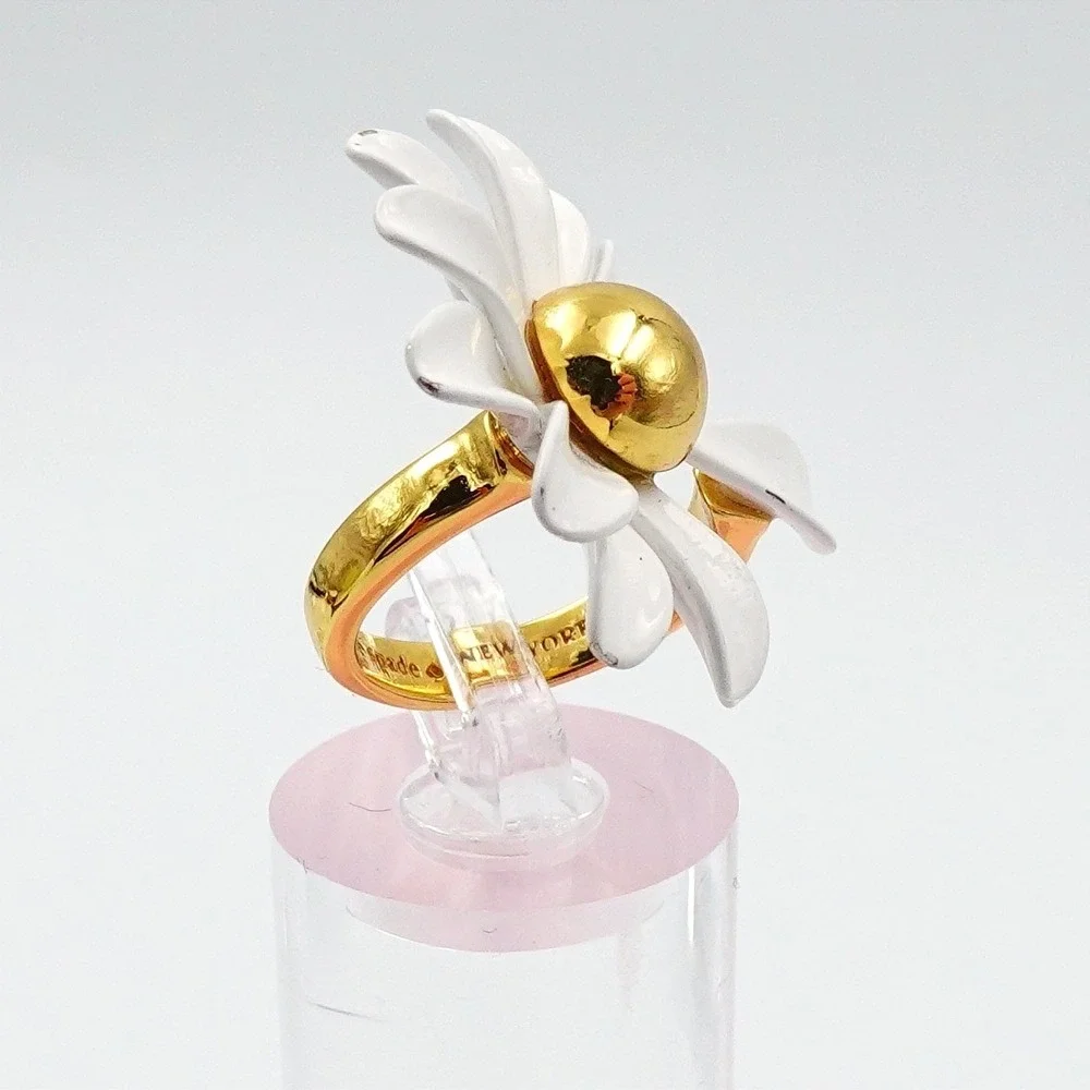 kate spade NY Dazzling Daisie Gold Tone Daisy Flower Open Ring Size 5 Botanical